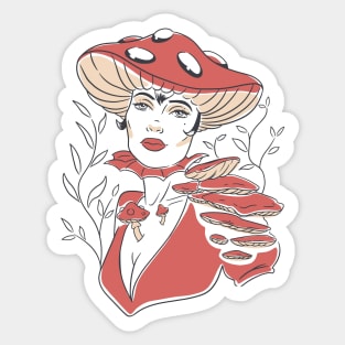 Mushroom Woman Sticker